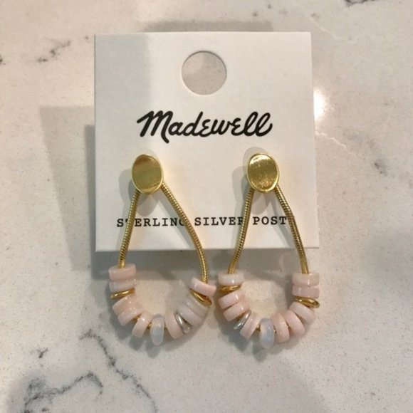 Madewell Mother of Pearl Beaded Gold Stud Earrings - Picture 2 of 3